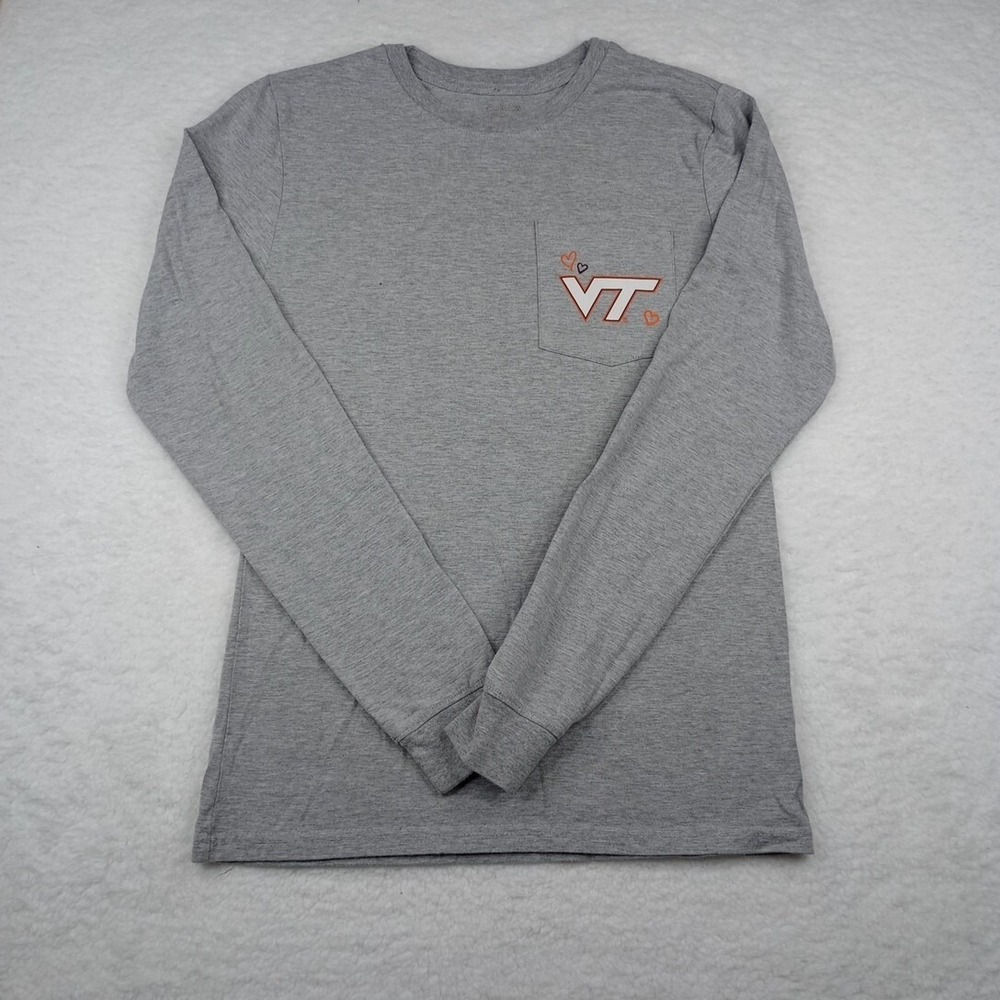Hokie VT Virginia Tech Football Long Sleeve Girls‎ Shirt Large 14/16Youth